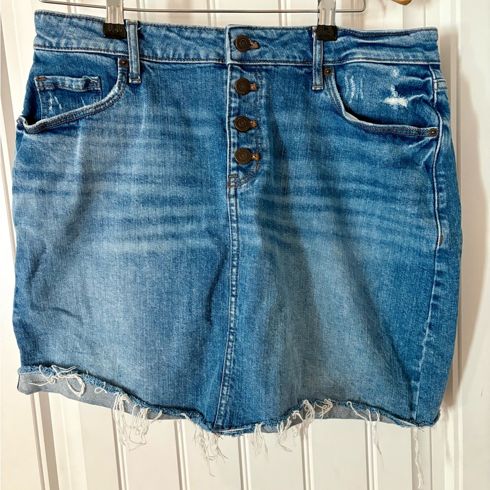 Denim Button-Up Skirt